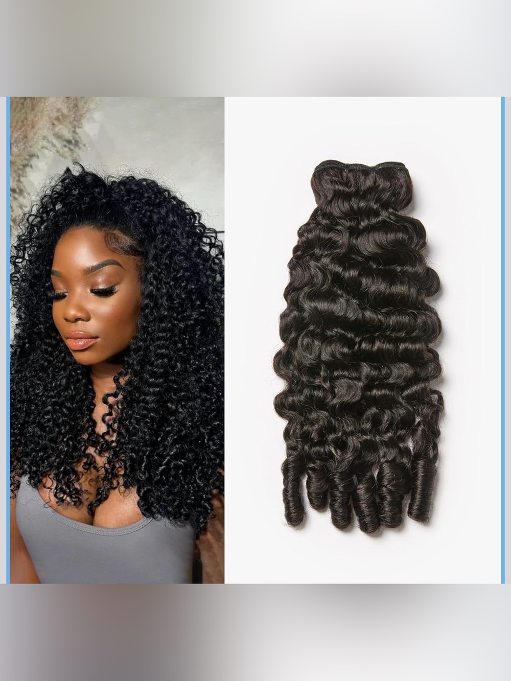 ASHINE Burmese Curly Human Hair Bundles Single Bundle 16 inch Natural Black